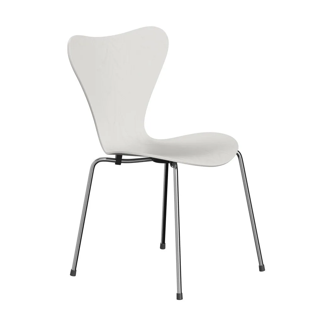 Fritz Hansen Series 7 Chair Unupholstered, Chrome/Dyed Ash White