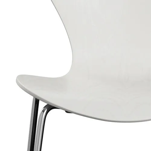 Fritz Hansen Series 7 Chair Unupholstered, Chrome/Dyed Ash White