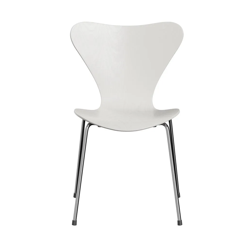 Fritz Hansen Series 7 Chair Unupholstered, Chrome/Dyed Ash White