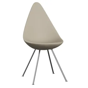 Fritz Hansen The Drop Chair, Chrome/Light Beige