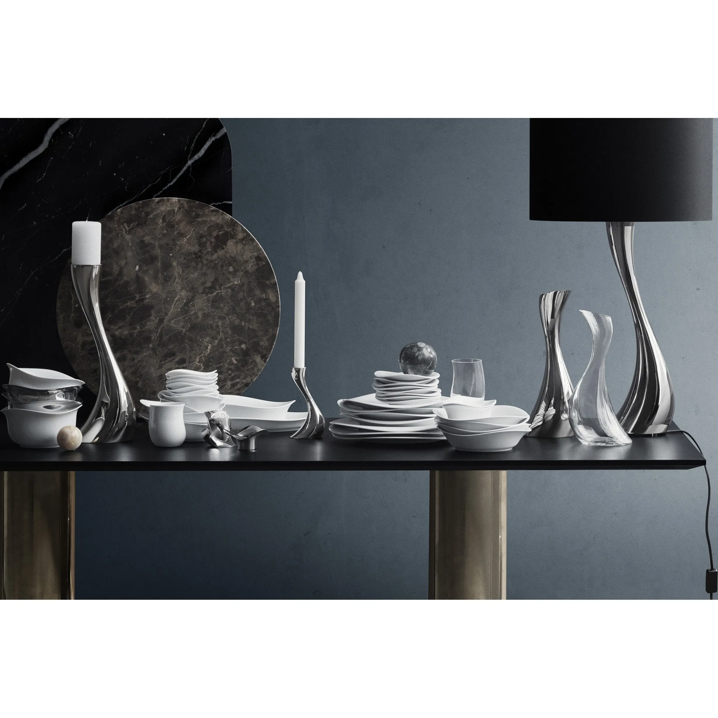 Georg Jensen Cobra Lamp White,  42 Cm
