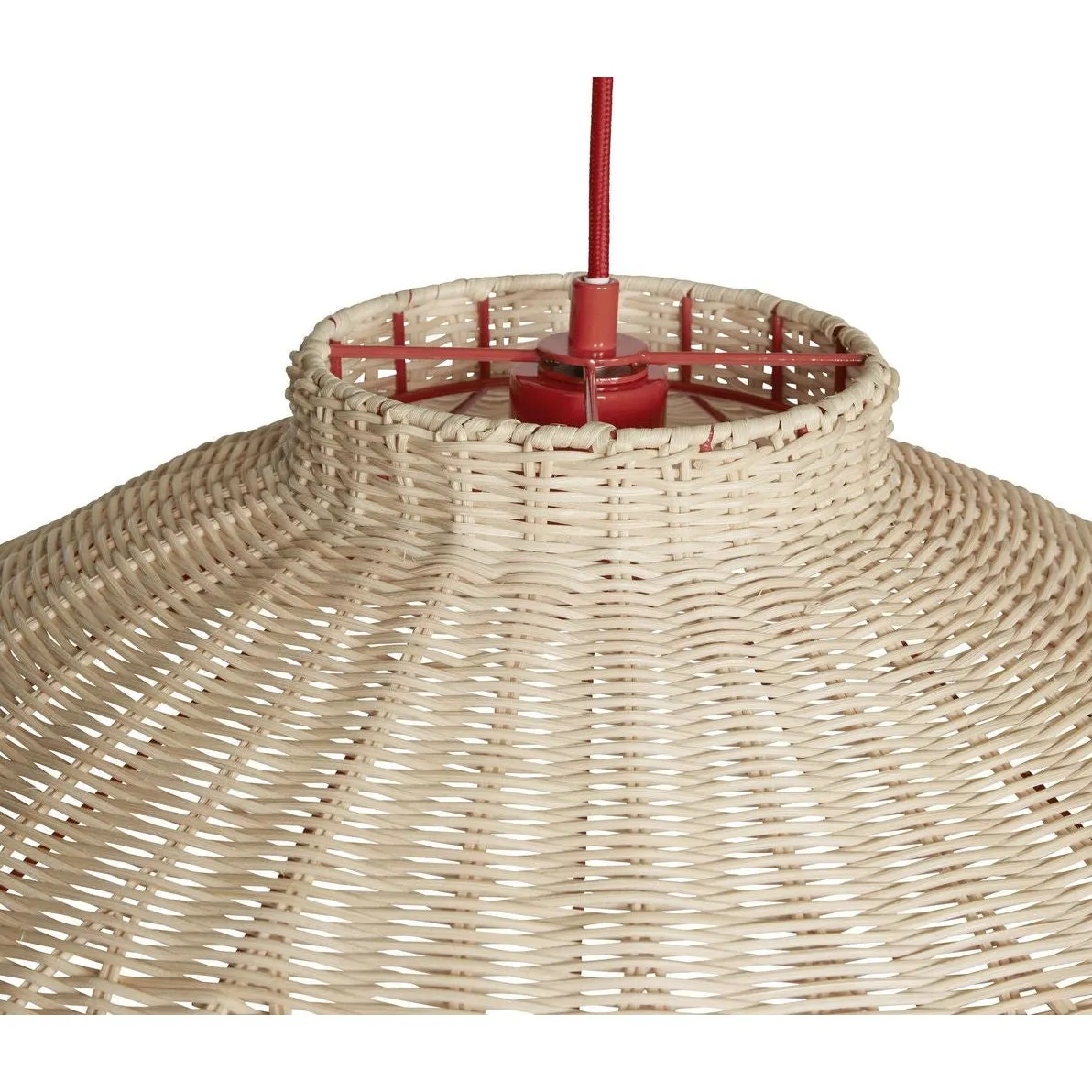 Hbsch Chand Ceiling Lamp, Natural/Red