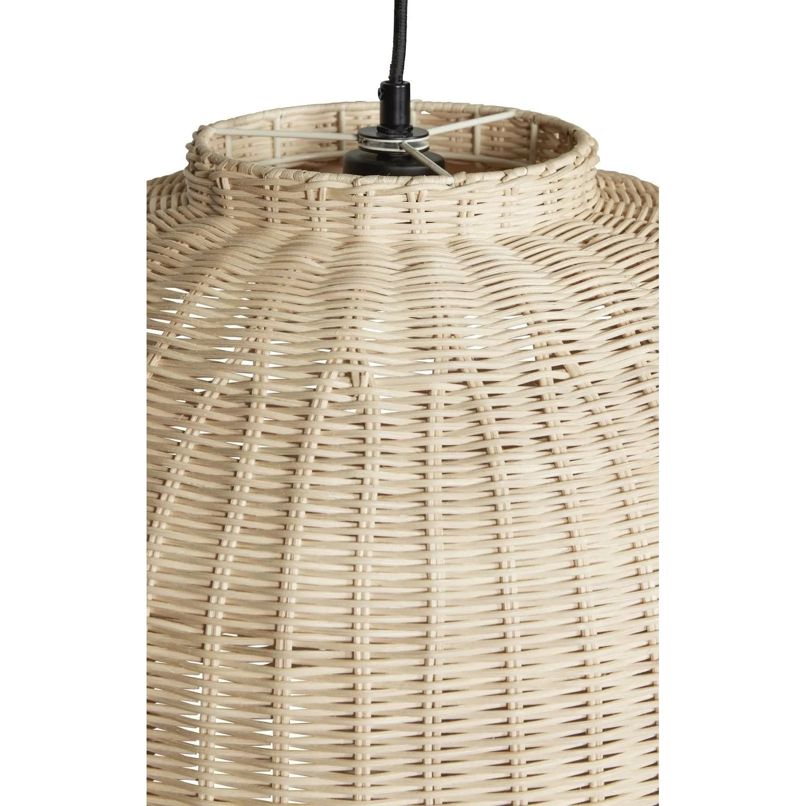 Hbsch Chand Oval Ceiling Lamp, Black/Natural