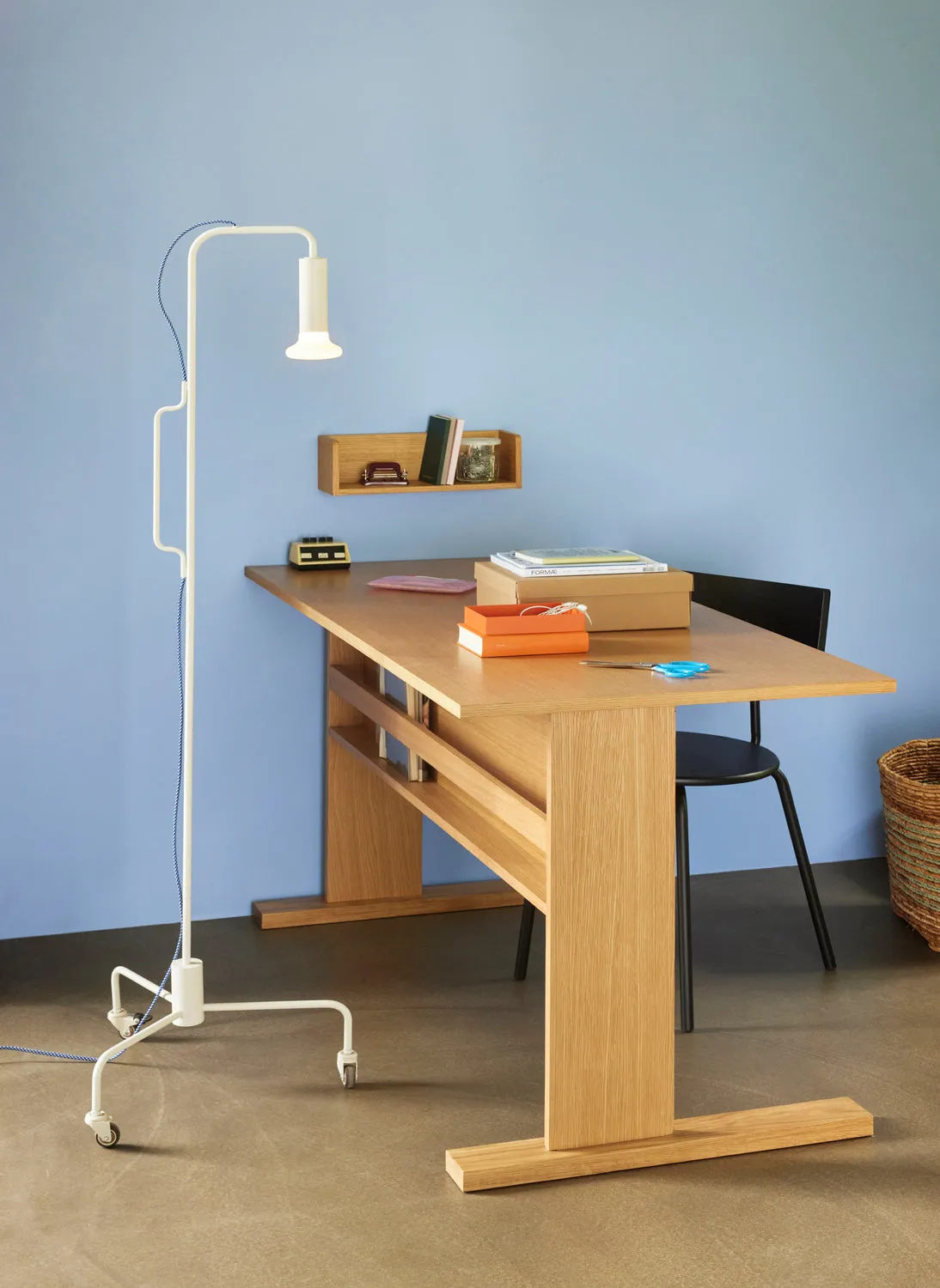 Hbsch Iso Floor Lamp, Light Grey