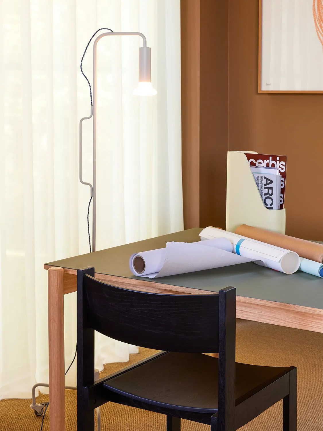Hbsch Iso Floor Lamp, Light Grey