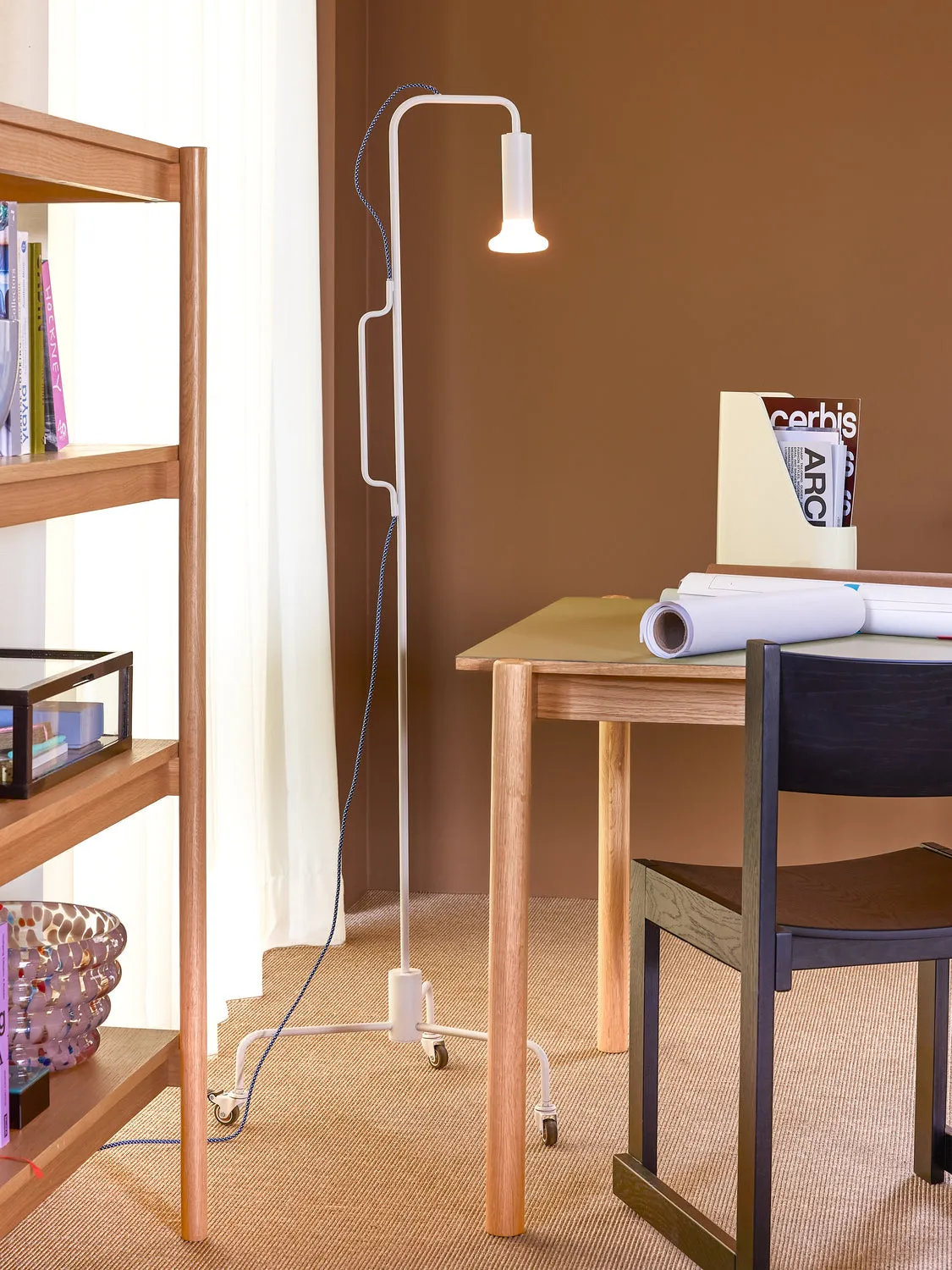 Hbsch Iso Floor Lamp, Light Grey