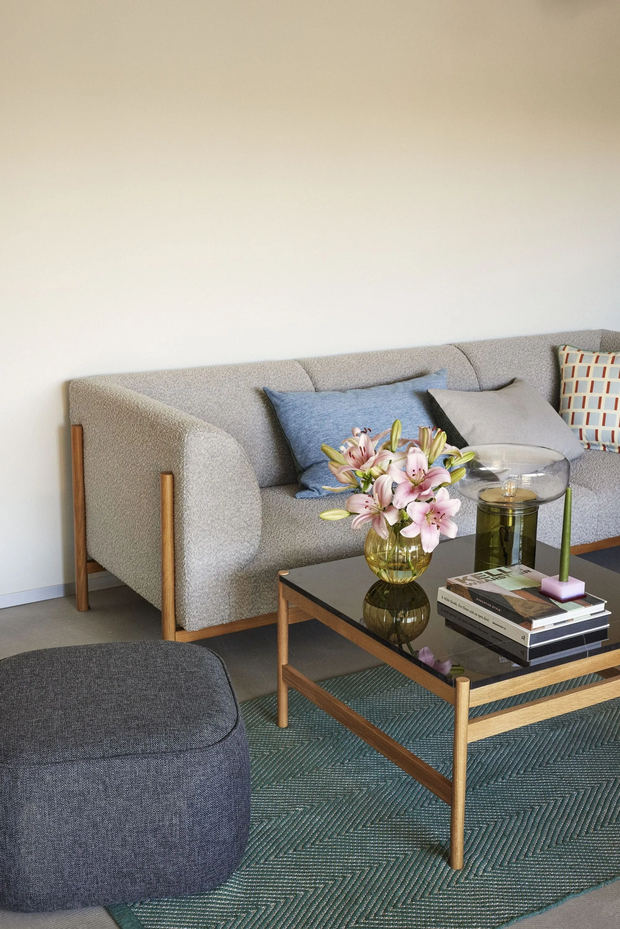 Hbsch Moment 3 Seater Sofa, Grey/Natural