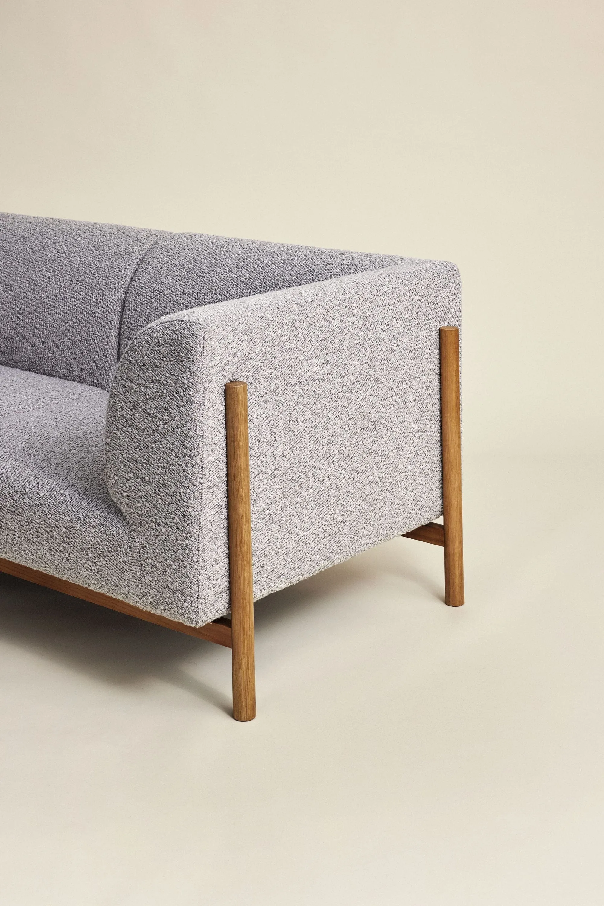 Hbsch Moment 3 Seater Sofa, Grey/Natural