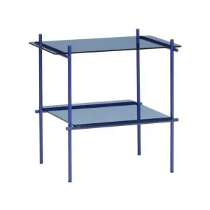 Hbsch Niche Table Square Metal/Glass Blue