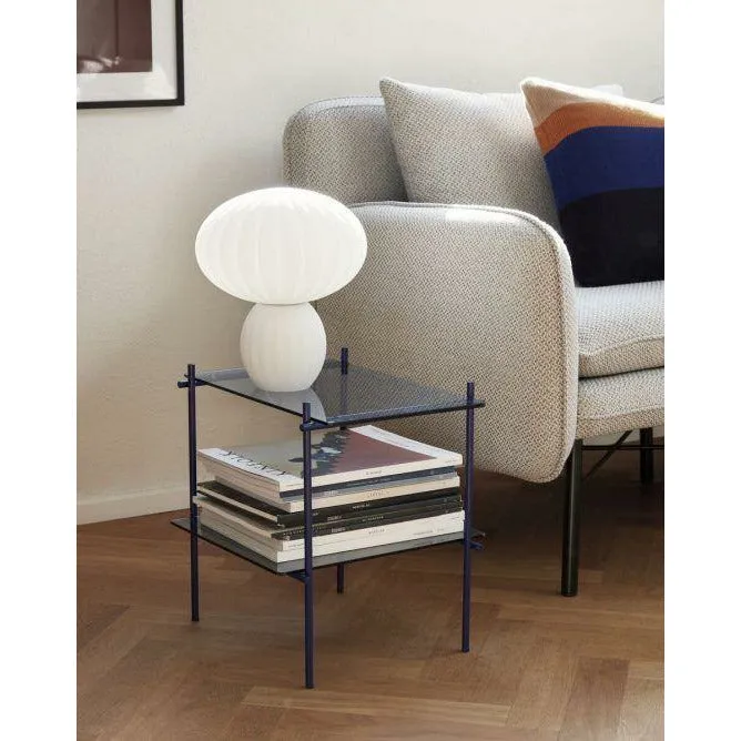Hbsch Niche Table Square Metal/Glass Blue