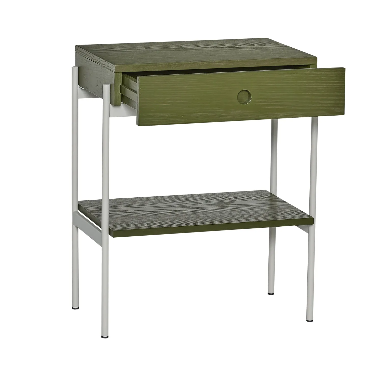Hbsch Noir Bedside Table, Green/White