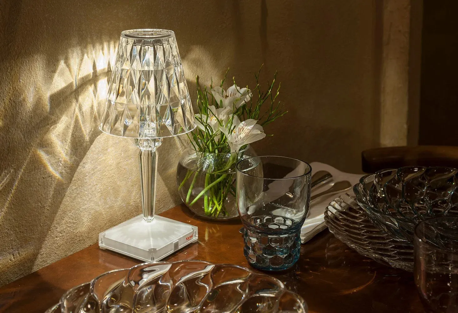 Kartell Battery Table Lamp, Crystal
