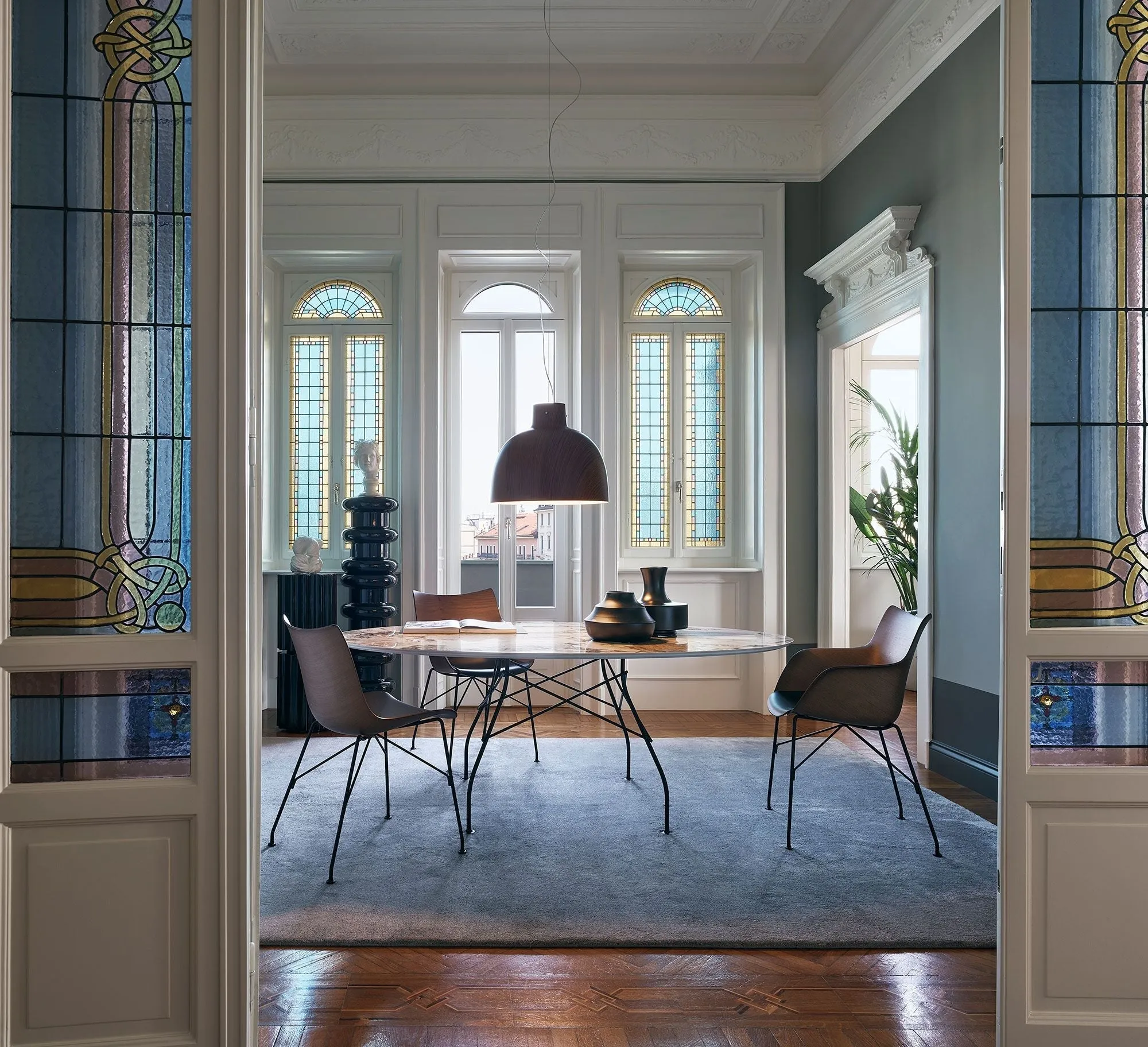 Kartell Bellissima Glossy Suspension Lamp, Green