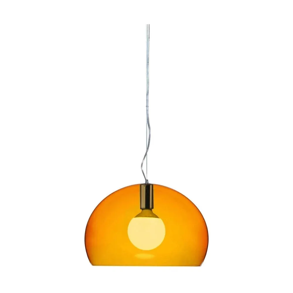 Kartell Fl/Y Suspension Lamp Small, Transparent/Orange