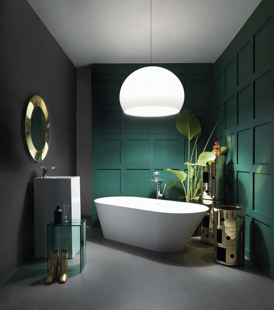 Kartell Fl/Y Suspension Lamp Small, Transparent/Sage Green