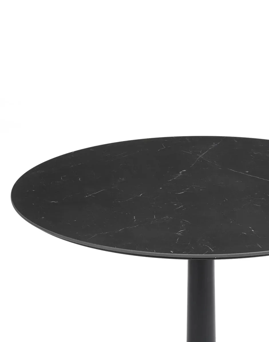 Kartell Multiplo Table Round With Star Base Marble 78 Cm, Black