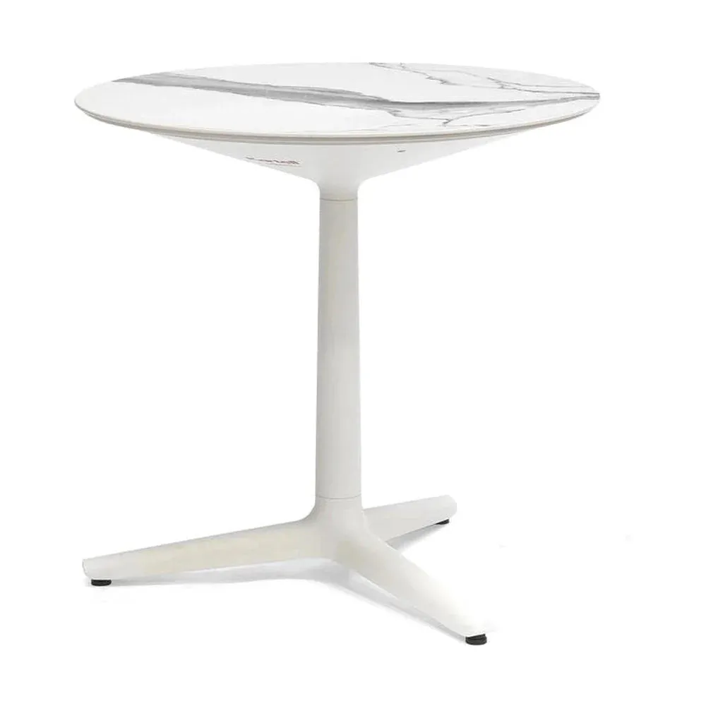 Kartell Multiplo Table Round With Star Base Marble 78 Cm, White