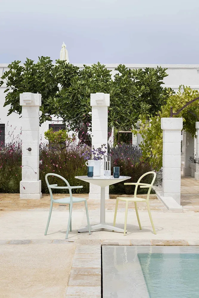 Kartell Multiplo Table Round With Star Base Marble 78 Cm, White