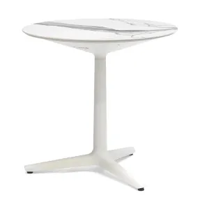 Kartell Multiplo Table Round With Star Base Marble 78 Cm, White