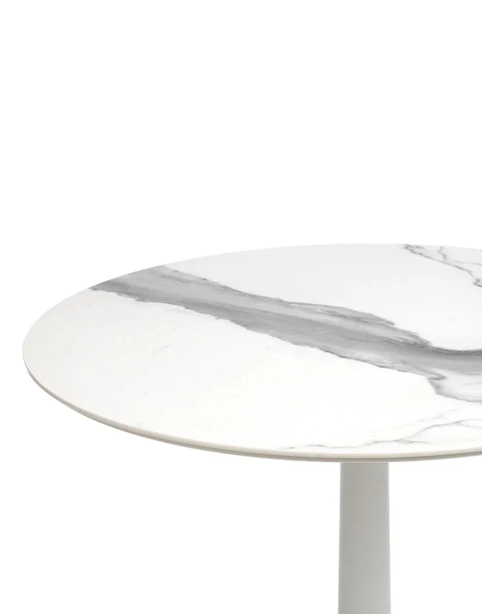 Kartell Multiplo Table Round With Star Base Marble 78 Cm, White