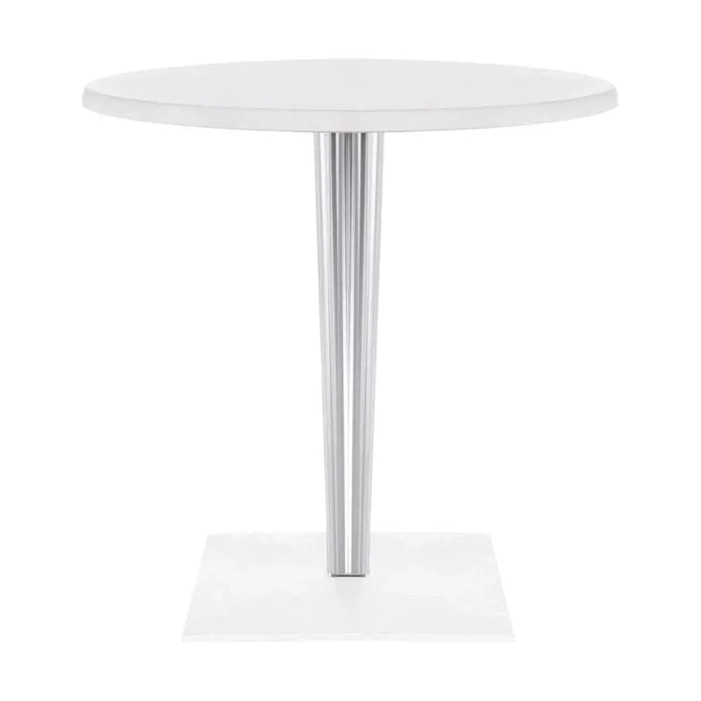 Kartell Top Top Table Per Dr. Yes Round With Square Base 70 Cm, White