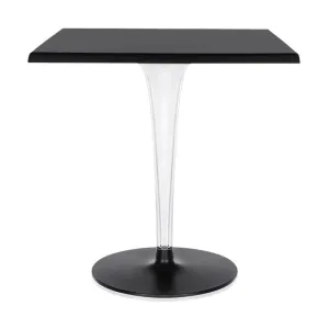 Kartell Top Top Table Per Dr. Yes Square With Round Base 70x70 Cm, Black