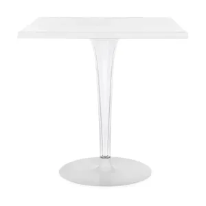 Kartell Top Top Table Per Dr. Yes Square With Round Base 70x70 Cm, White