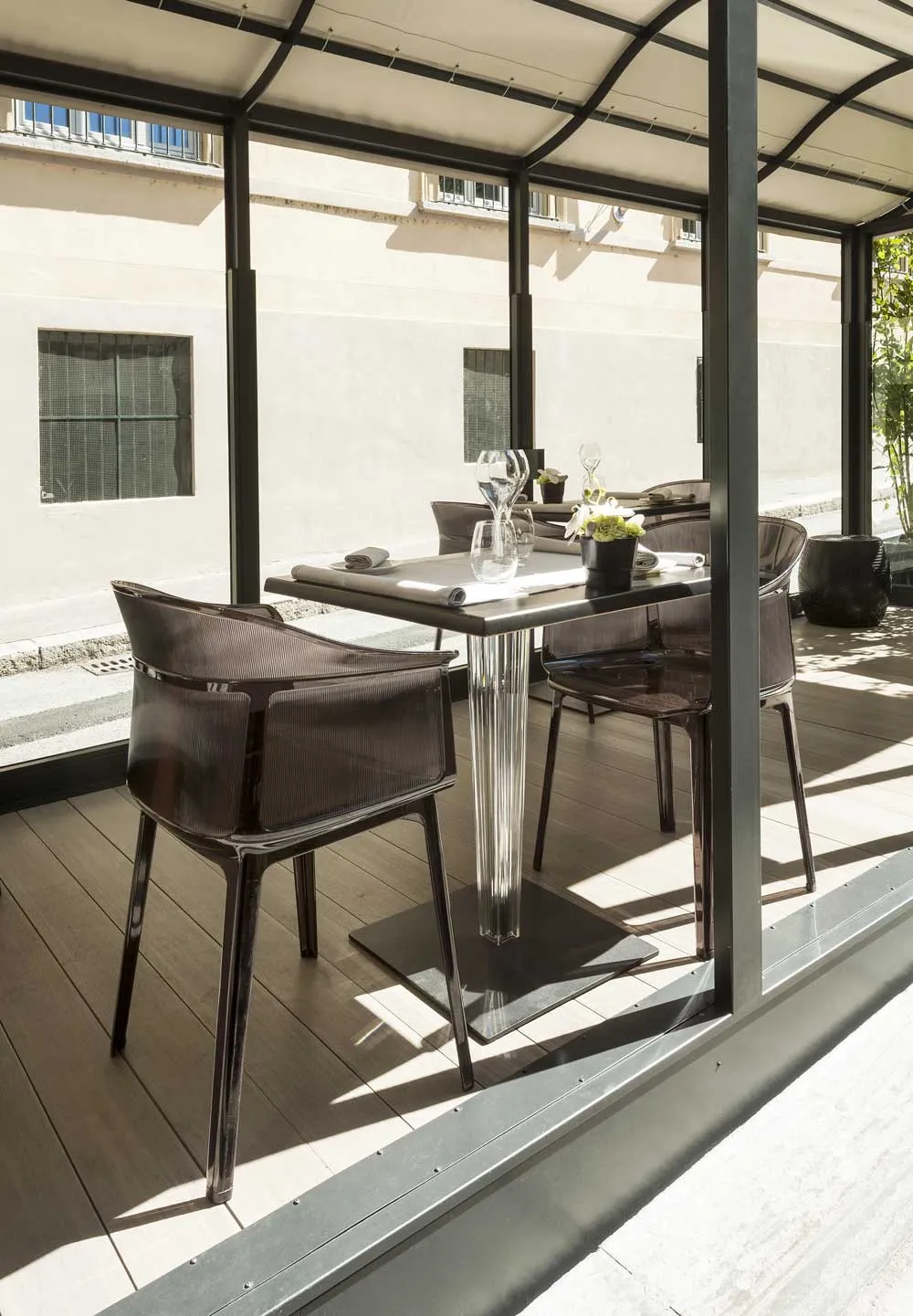 Kartell Top Top Table Round With Round Base 60 Cm, Black