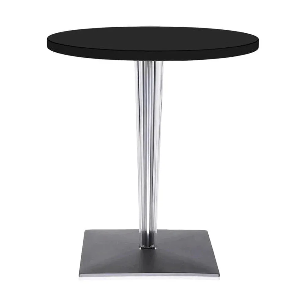 Kartell Top Top Table Round With Square Base 70 Cm, Black