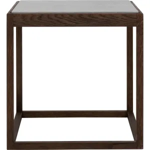 Klassik Studio K Cube Side Table Black Smoked Oak, Light Grey Marble