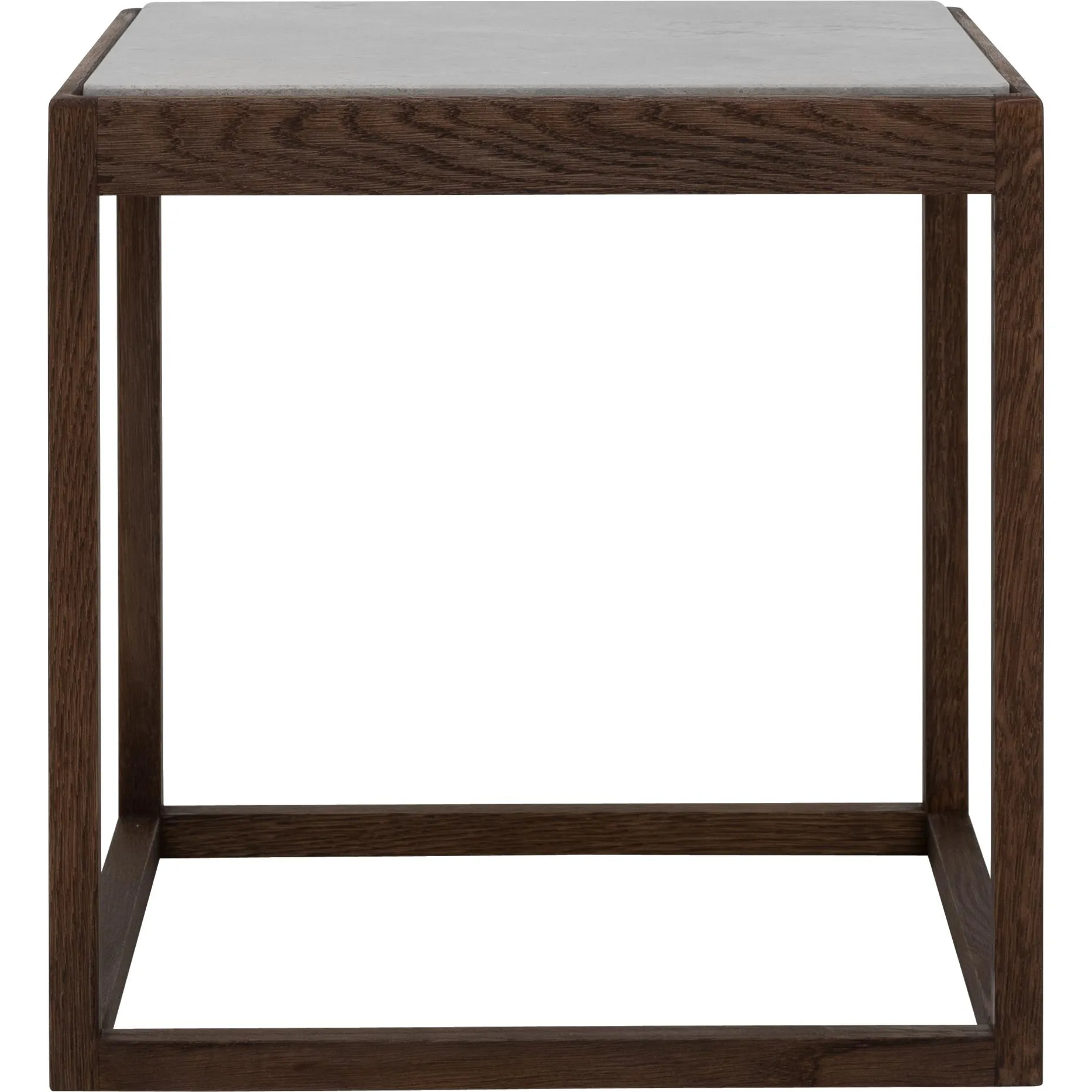 Klassik Studio K Cube Side Table Black Smoked Oak, Light Grey Marble