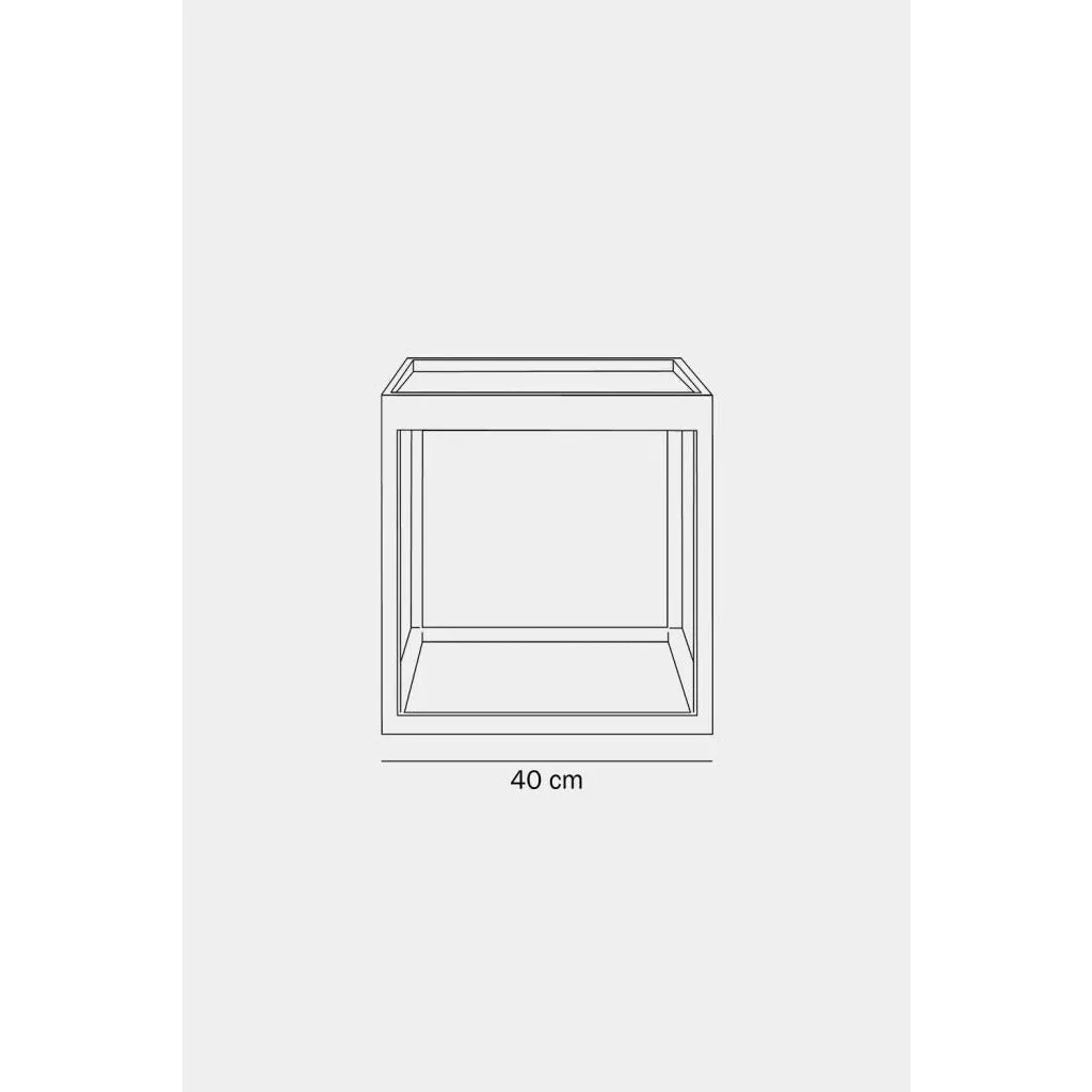 Klassik Studio K Cube Side Table Black Smoked Oak, Light Grey Marble