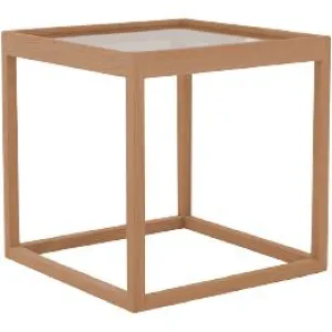 Klassik Studio K Cube Side Table Oak Oiled, Smoked Glass