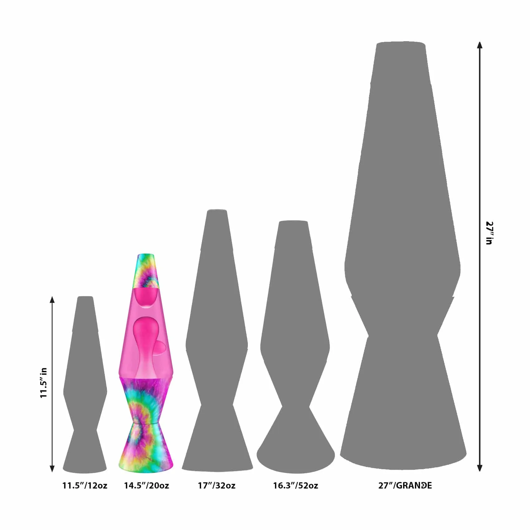 Lava Lamp - 14.5" Pink Tie-Dye
