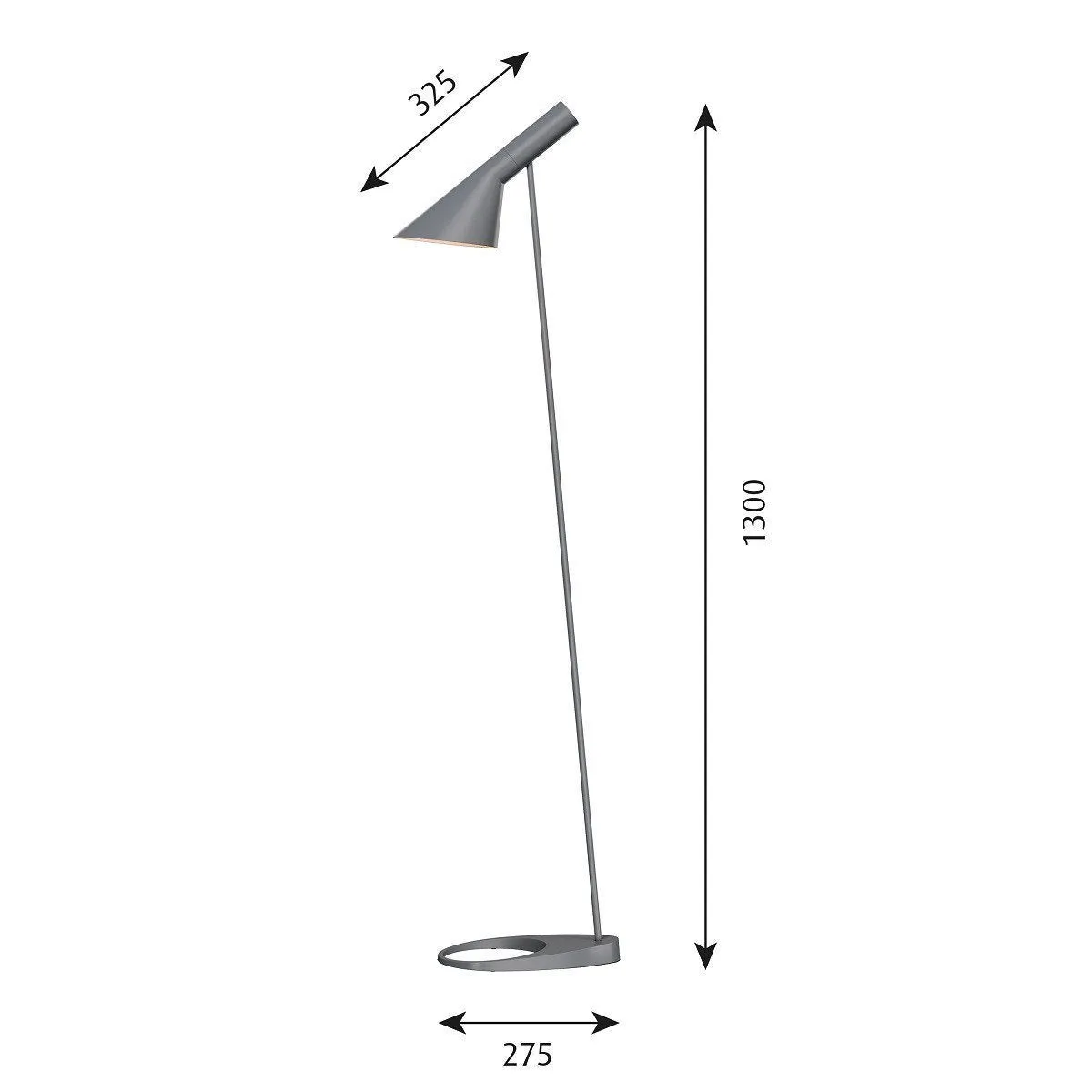 Louis Poulsen Aj Floor Lamp V3, Dark Grey