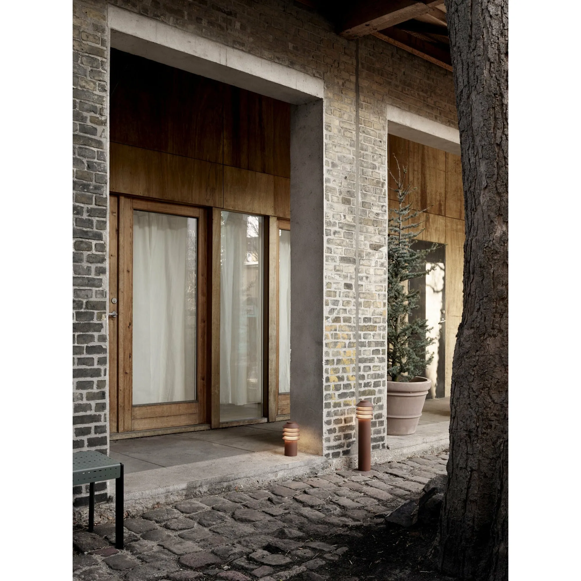 Louis Poulsen Bysted Garden Bollard Lamp Large Cortenfarben Led 3000 K With Base Plate O/Adapter