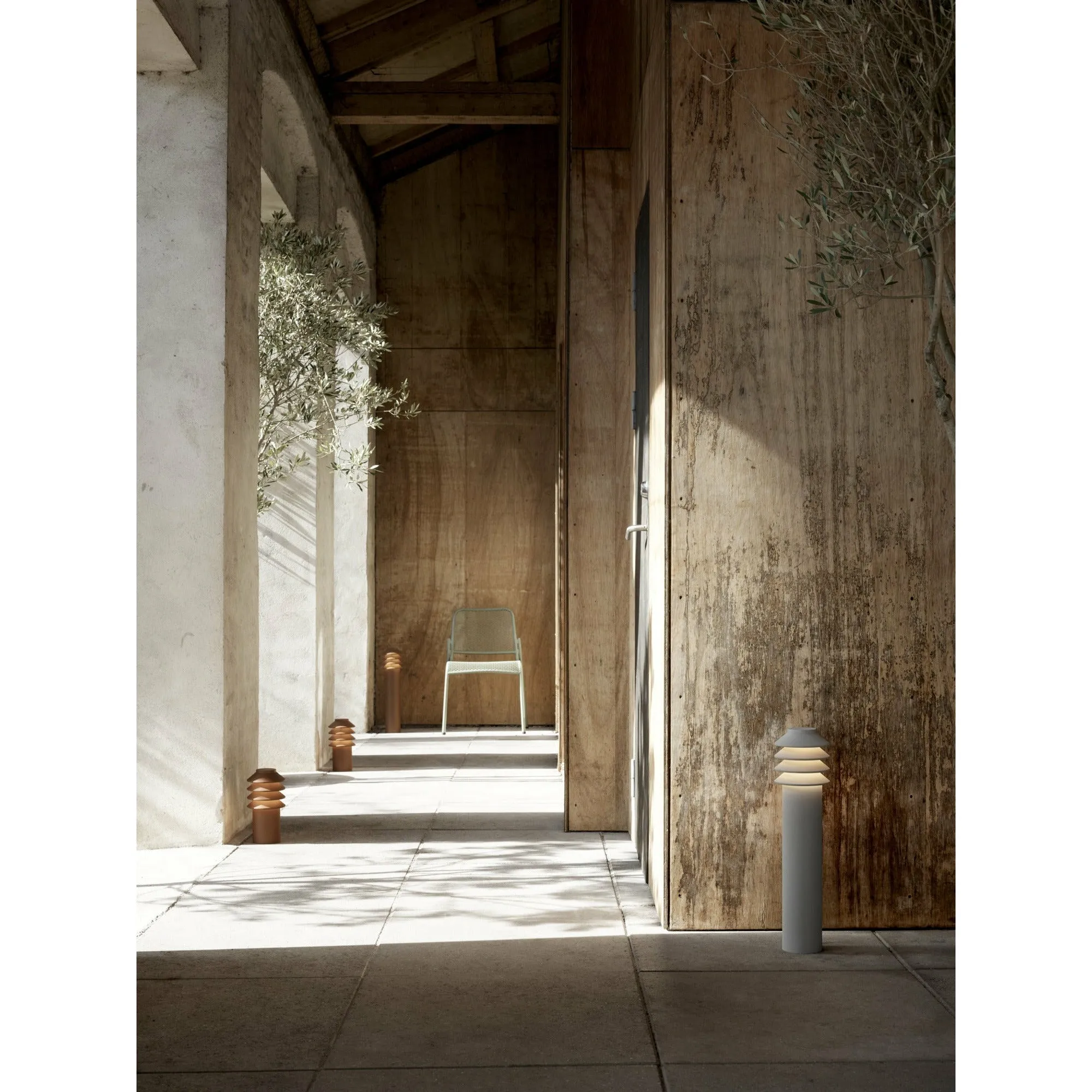 Louis Poulsen Bysted Garden Bollard Lamp Large Cortenfarben Led 3000 K With Base Plate O/Adapter