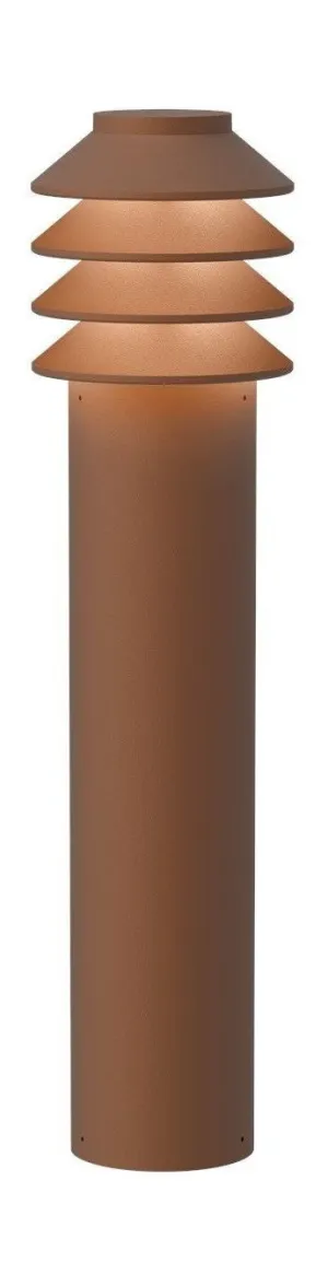 Louis Poulsen Bysted Garden Bollard Led 2700 K 14 W Base With Adaptor Long, Corten