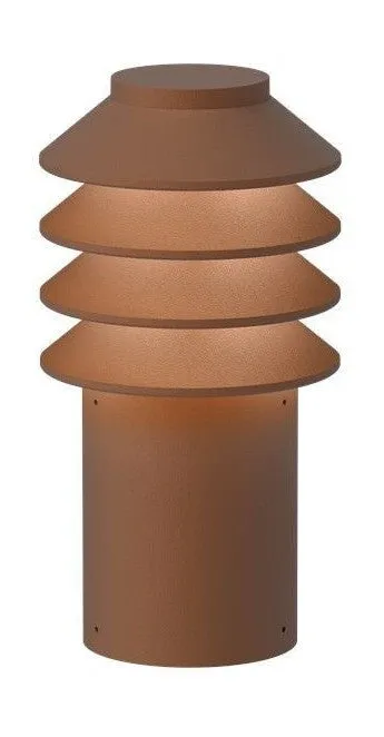 Louis Poulsen Bysted Garden Bollard Led 2700 K 14 W Base Without Adaptor Short, Corten