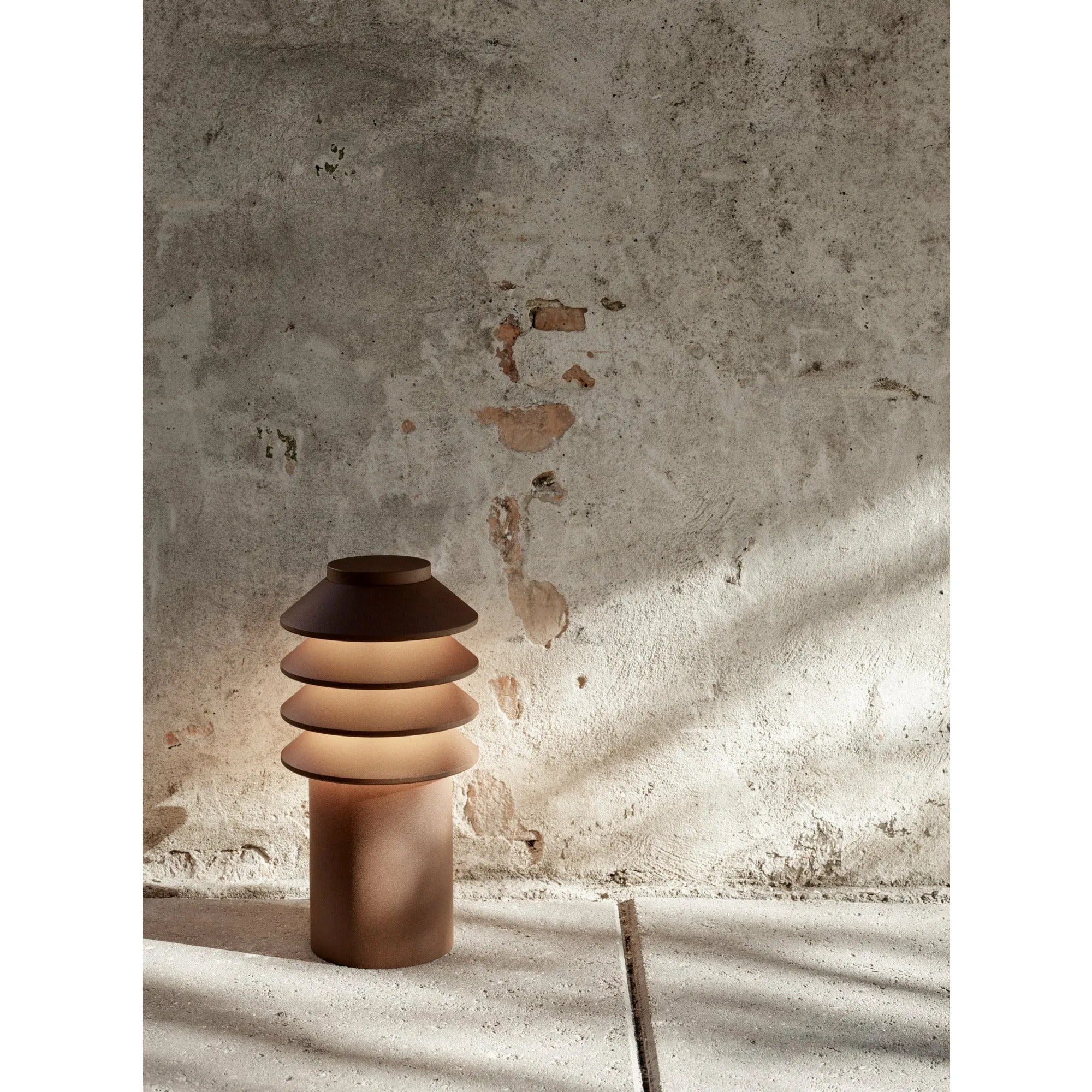Louis Poulsen Bysted Garden Bollard Light Small Cortenfarben Led 3000 K With Ground Piece O/Adapter