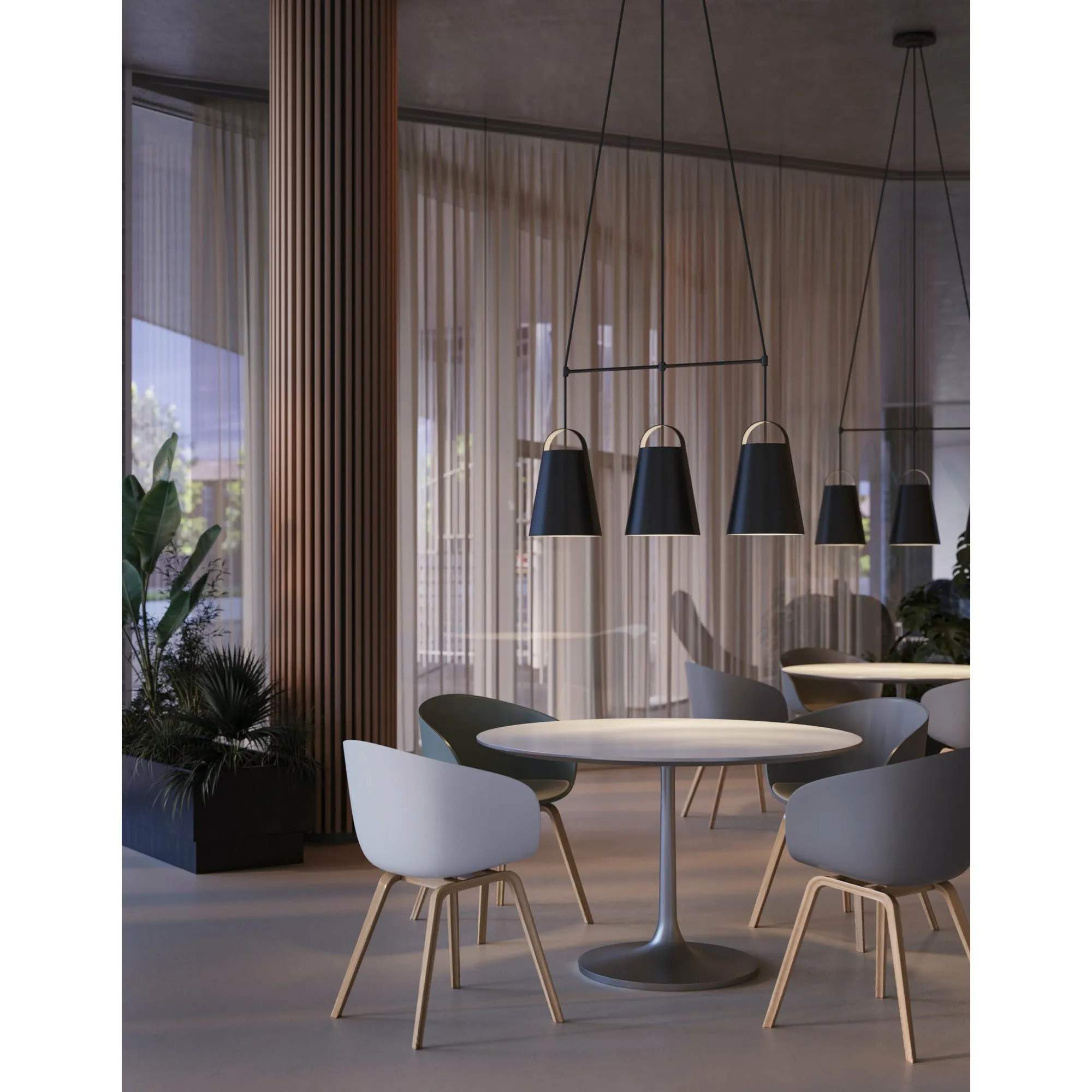 Louis Poulsen Dependant Suspension System 3 Linear, Brass Metallized/White