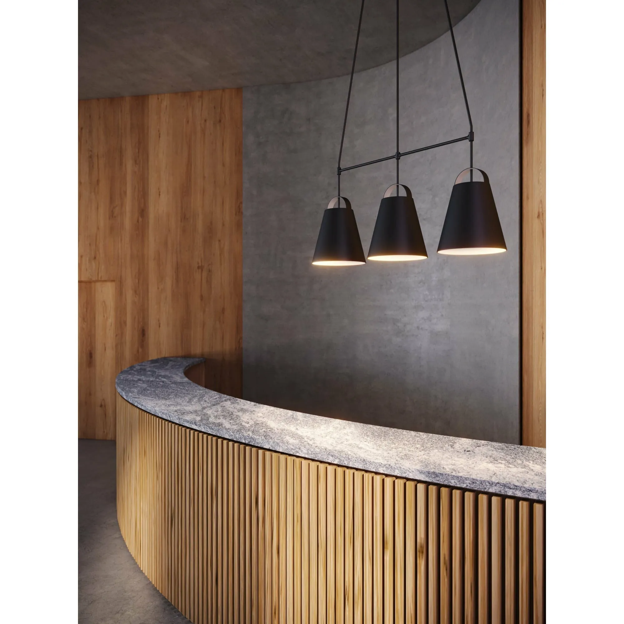 Louis Poulsen Dependant Suspension System 3 Linear, Brass Metallized/White