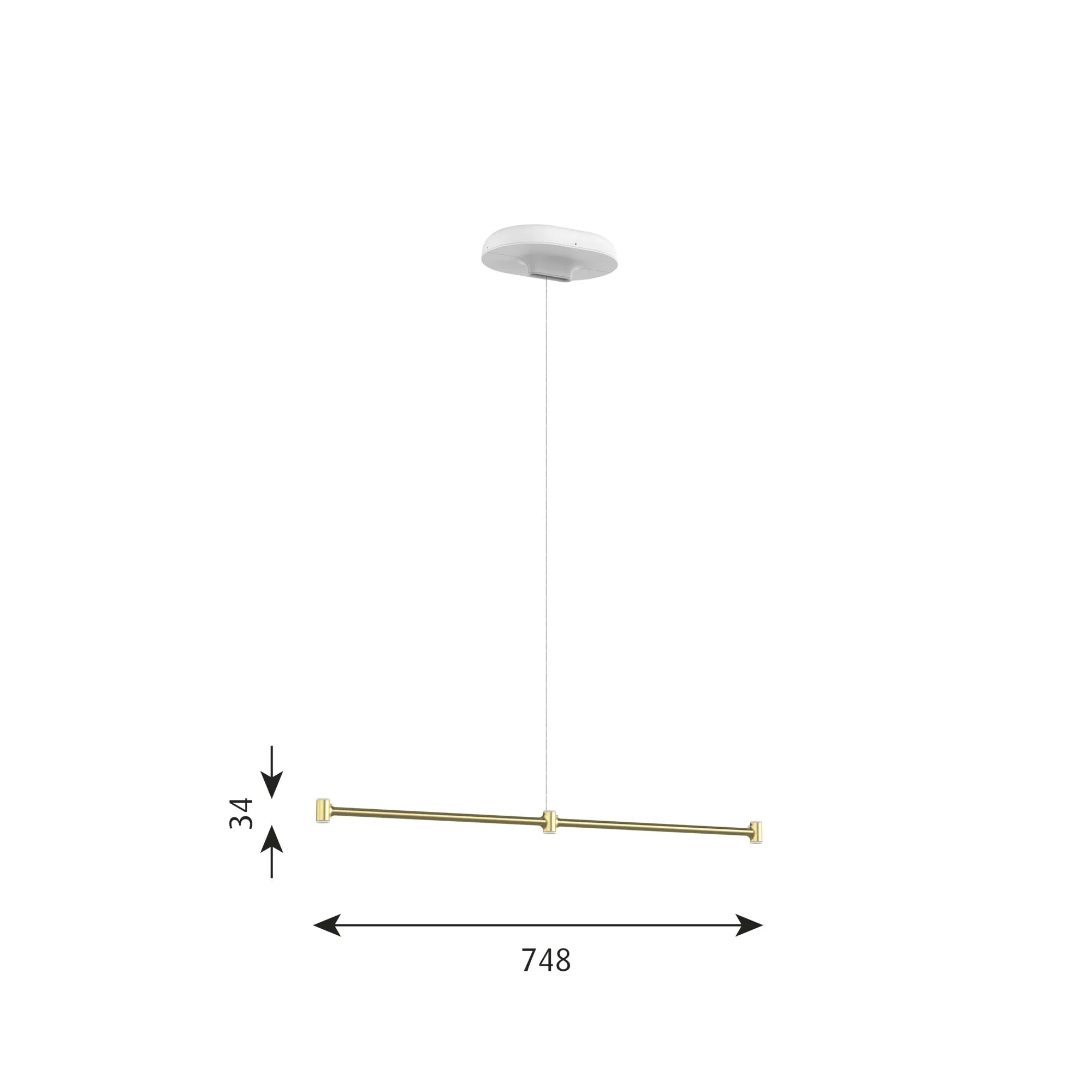 Louis Poulsen Dependant Suspension System 3 Linear, Brass Metallized/White