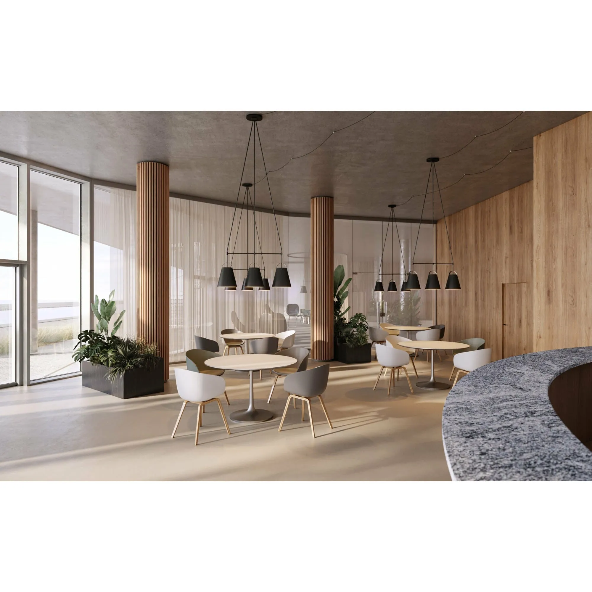 Louis Poulsen Dependant Suspension System 3 Linear, Brass Metallized/White