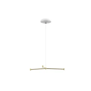 Louis Poulsen Dependant Suspension System 4 Circular, Brass Metallized/White