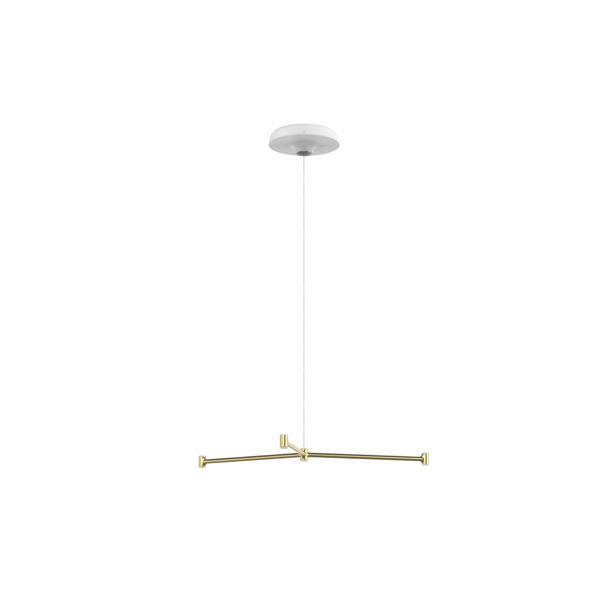 Louis Poulsen Dependant Suspension System 4 Circular, Brass Metallized/White
