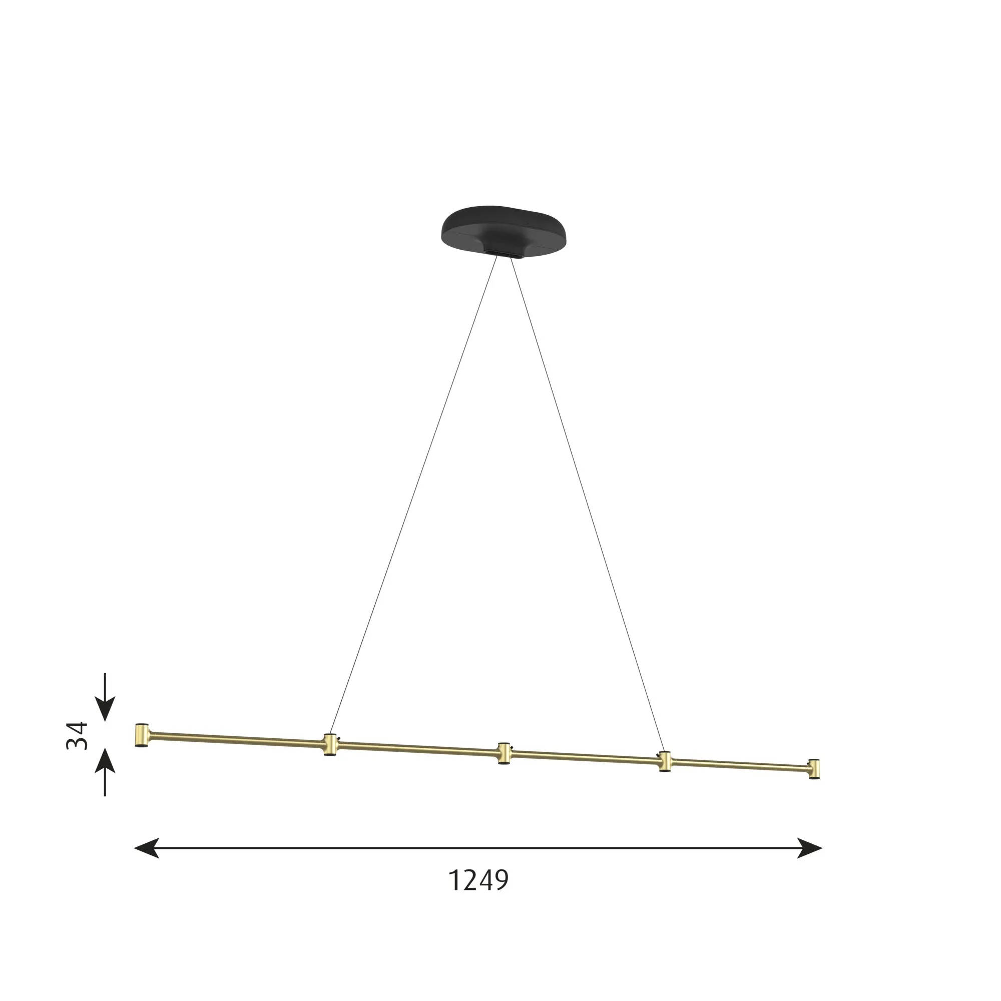 Louis Poulsen Dependant Suspension System 5 Linear, Brass Metallized/Black
