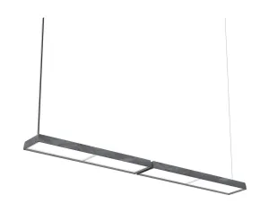 Louis Poulsen Lp Slim Box Suspended Lamp Double4828 Lumens Wireless Bluetooth, Dark Aluminium