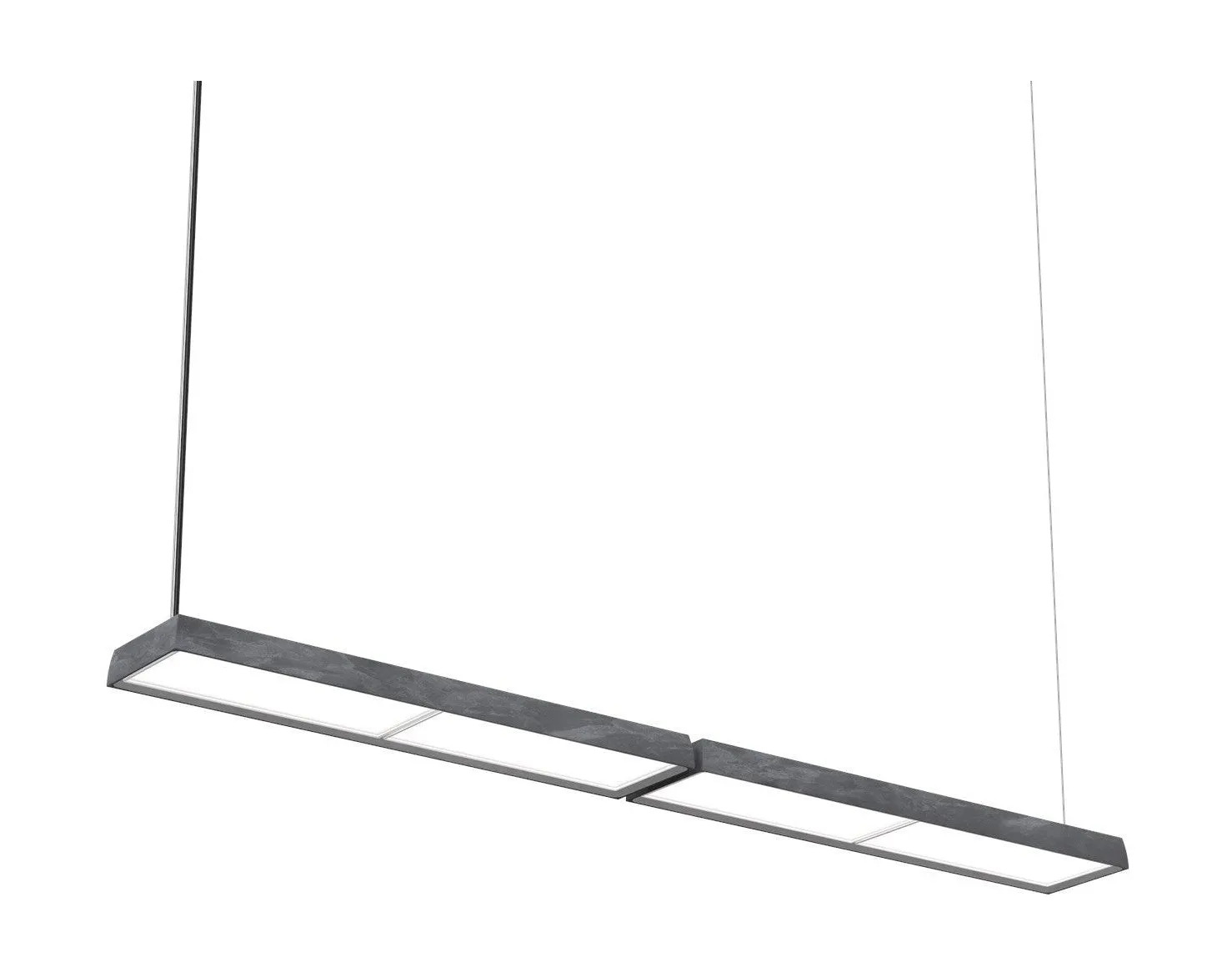 Louis Poulsen Lp Slim Box Suspended Lamp Double4828 Lumens Wireless Bluetooth, Dark Aluminium