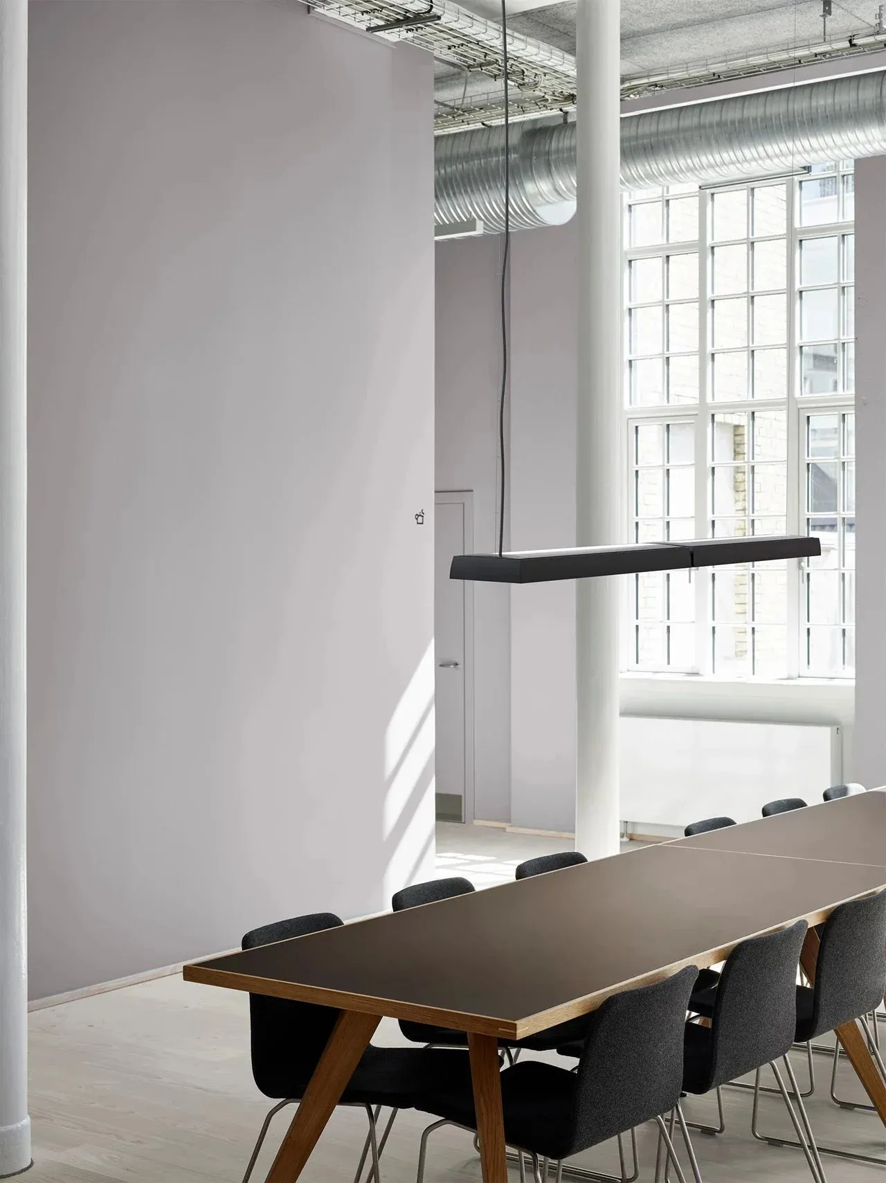Louis Poulsen Lp Slim Box Suspended Lamp Double4828 Lumens Wireless Bluetooth, Dark Aluminium